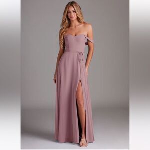 AZAZIE Aaron Chiffon Dress Dusty Rose Size 2 A2 Bridesmaid
